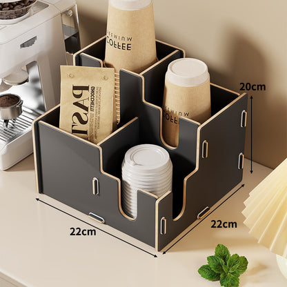 Modular gestufter Theken-Kaffetassen-Deckel und Strohhalm-Organizer