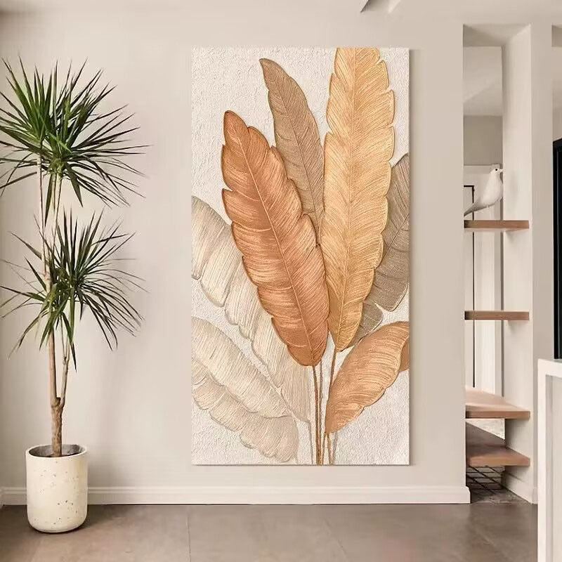 Texturiertes Blatt Leinwand Wandkunst