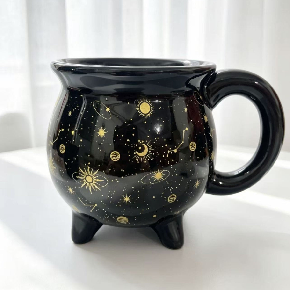 Keramik-Kesselbecher mit Sternen- und Planetendekor