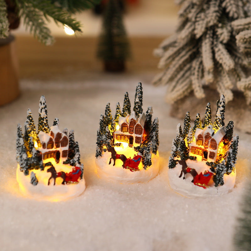 Beleuchtete Weihnachtsdorf-Szene Brehn