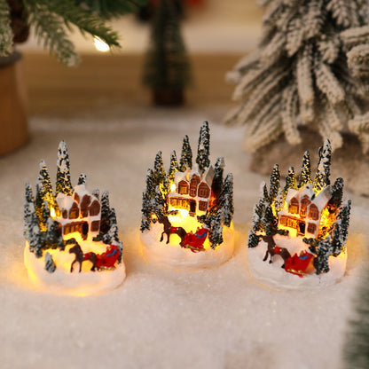 Beleuchtete Weihnachtsdorf-Szene Brehn