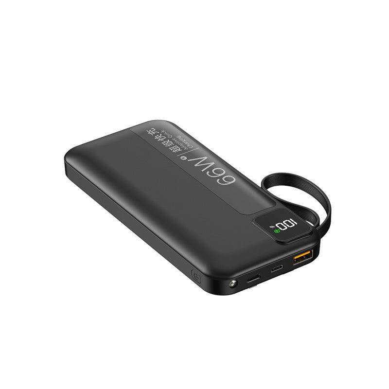 Hochleistungs-Powerbank mit integrierten Ladekabeln und digitalem Display Brehn