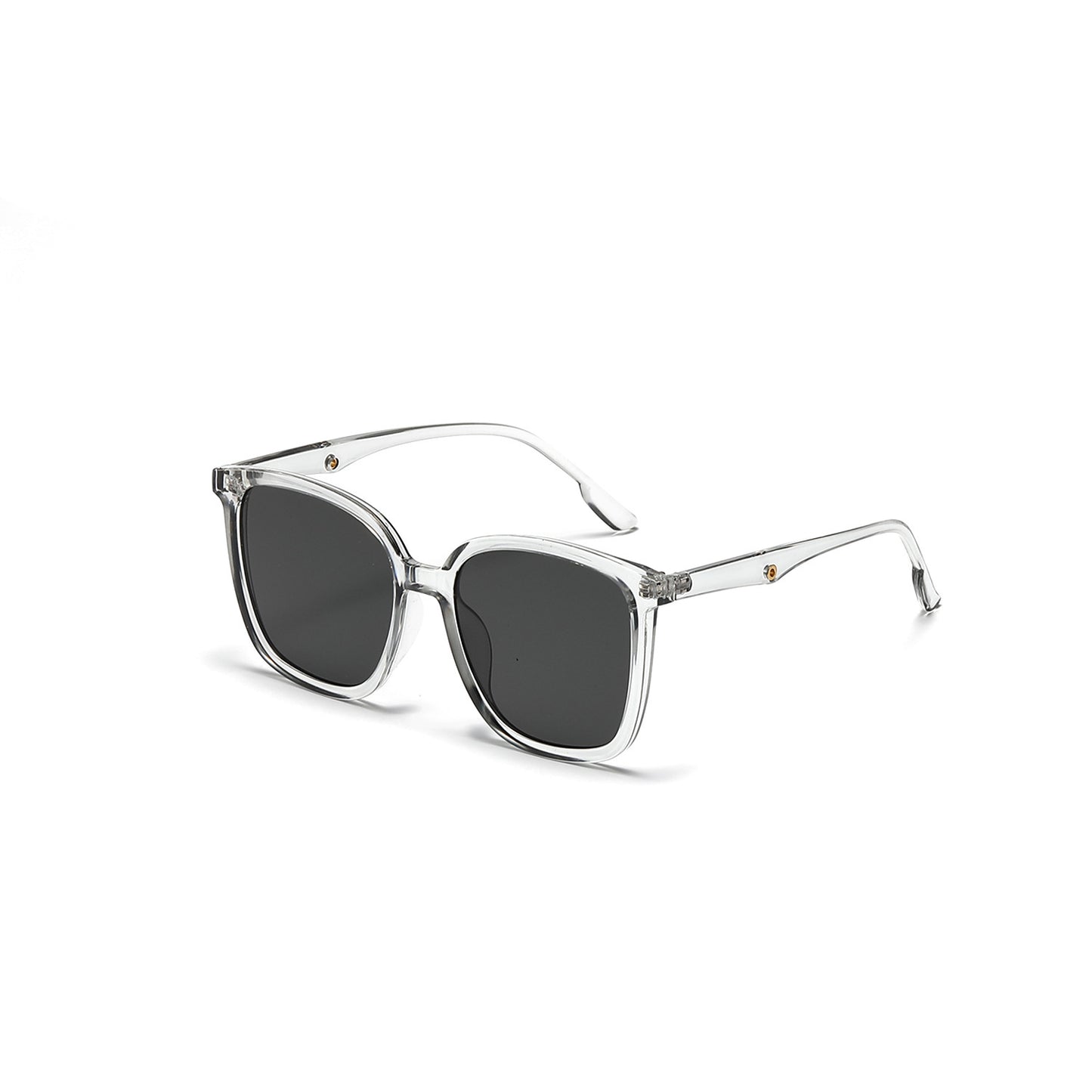 Damen stilvolle quadratische Sonnenbrille mit klarem Rahmen und polarisierten Gläsern Brehn