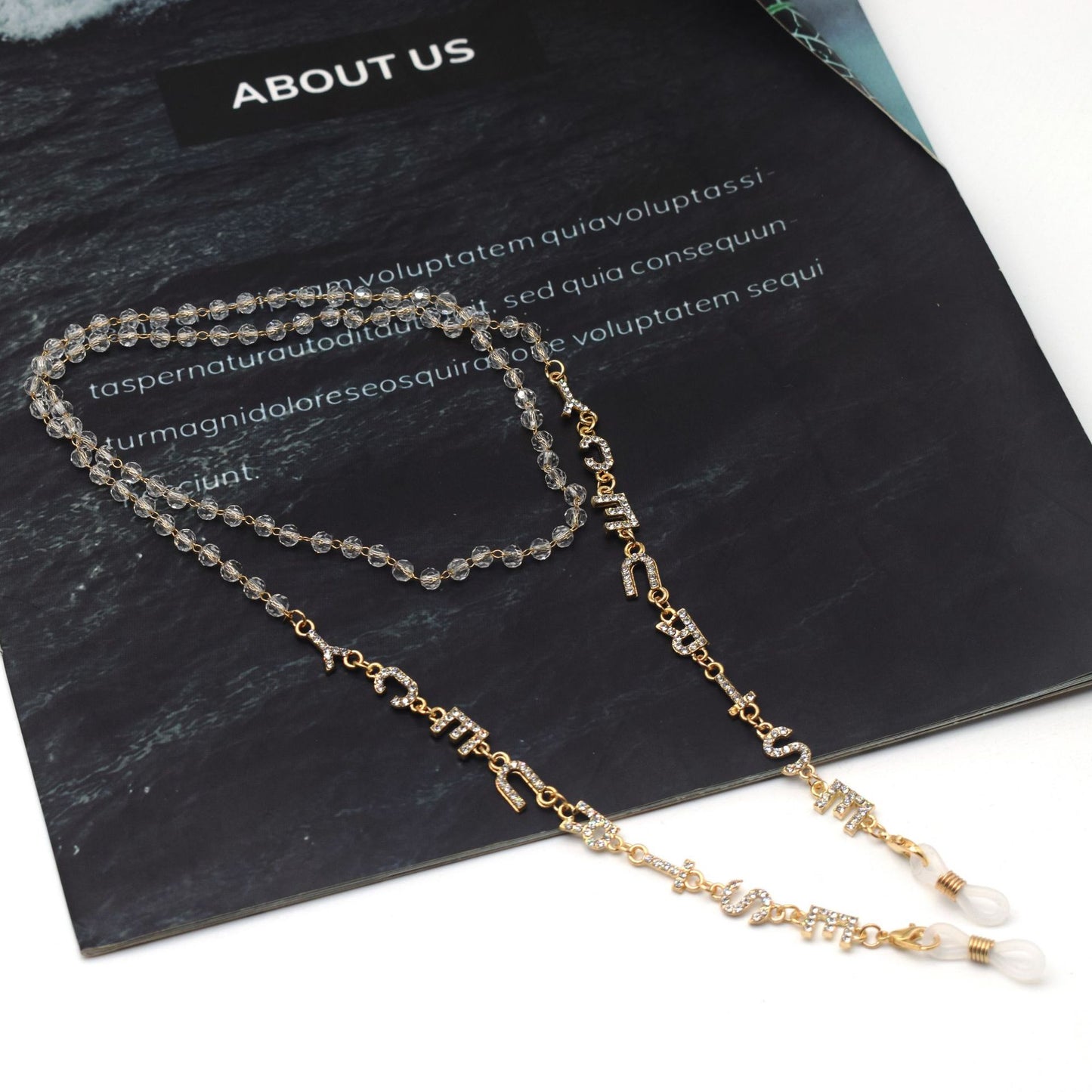 Glitzernde Strass Brillen Kette Brehn
