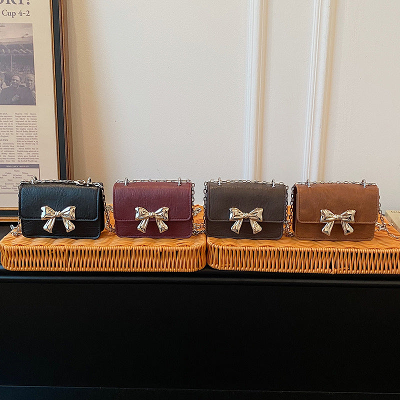 WoCharming Schleifenverzierte Mini-Handtasche Brehn