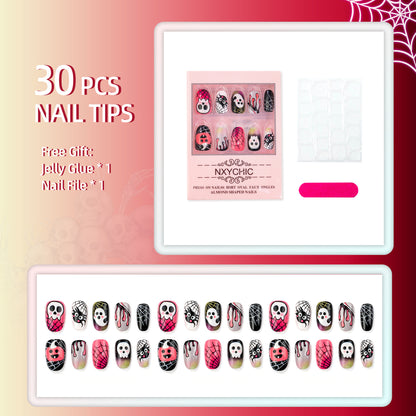Halloween-Themen Presse-on-Nagelkunst Kollektion