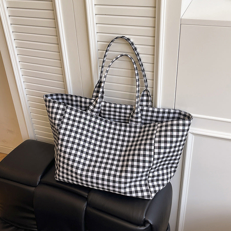 Stilvolle Karierte Utility Tote Bag Brehn