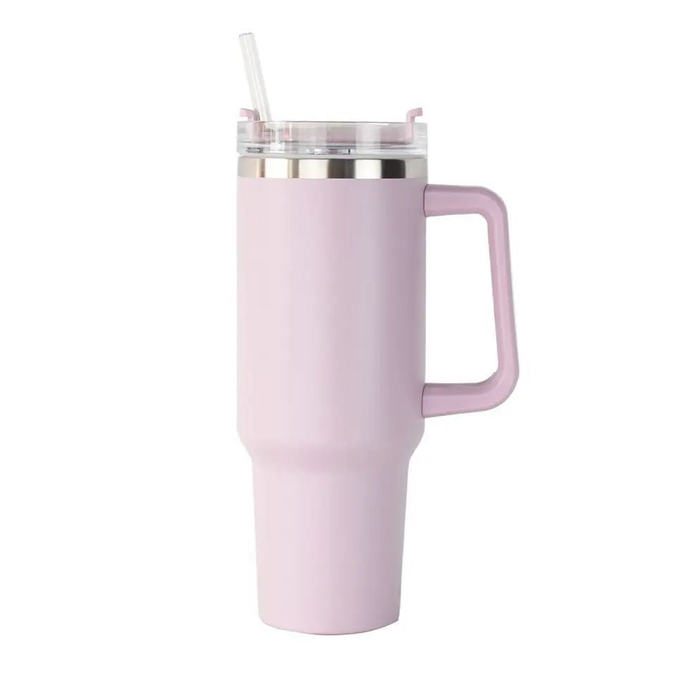 Damen Isolierter Trinkbecher mit Handgriff und Strohhalm Brehn