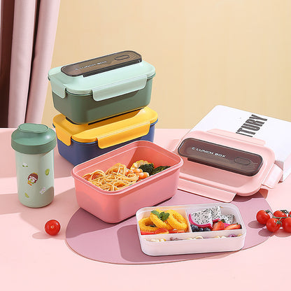 Vielseitige Auslaufsichere Bento Lunchbox mit Eingebautem Besteckset