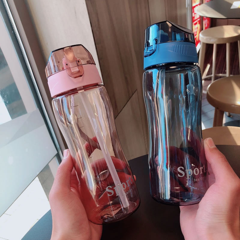 Damen Ergonomische Sporttrinkflasche mit integrierter Trinkhalmfunktion Brehn