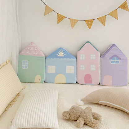 Hausförmiges Schaumstoff-Rückenstützkissen-Set für das Spielzimmer von Kindern, dekorative Kissen