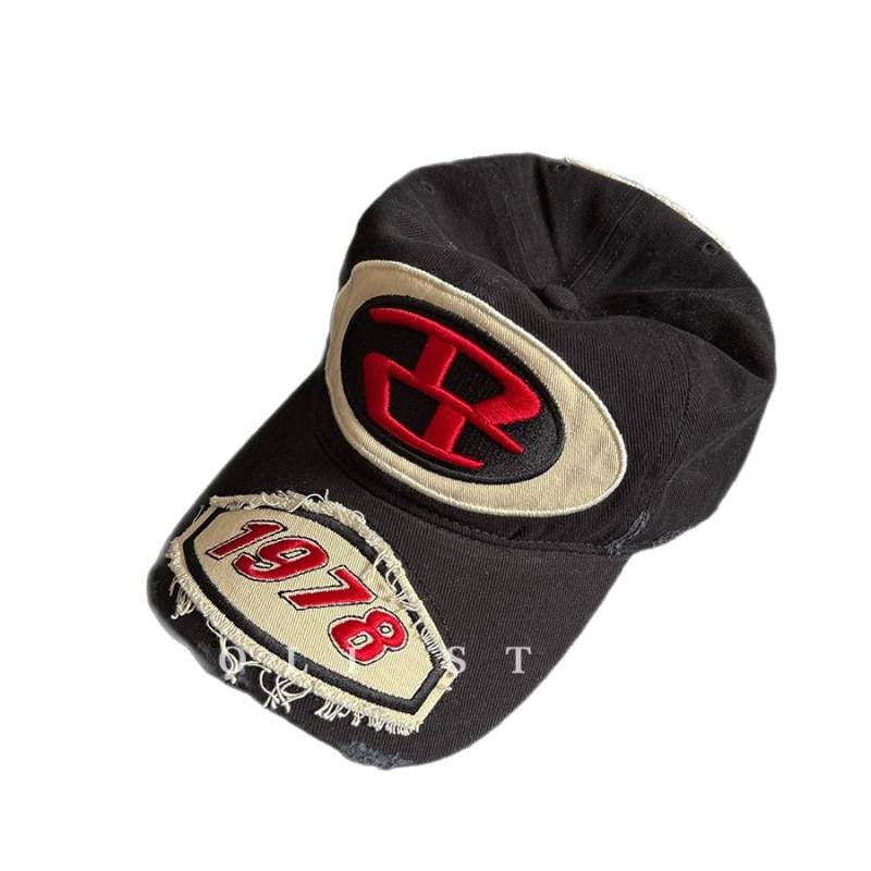 Herren Zerschlissene Grafik Logo Baseballmütze Brehn