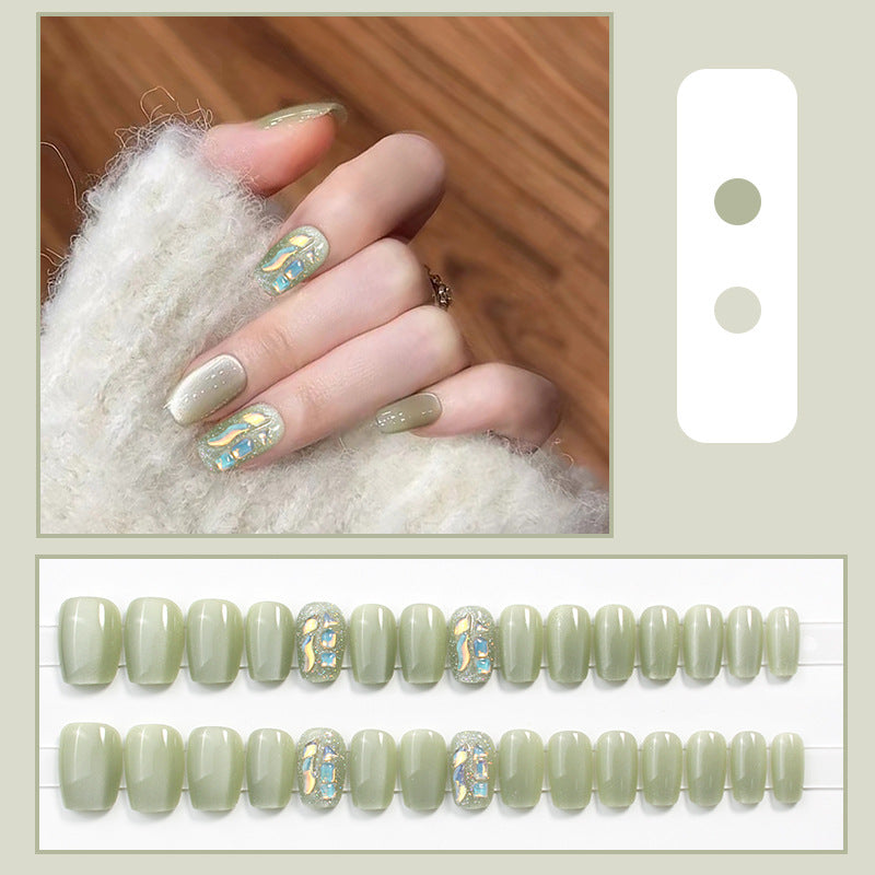 Dekorativer Press-On-Nagelspitzen-Satz mit geometrischen Designs Brehn