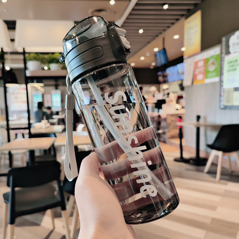 Damen transparente Trinkflasche mit ergonomischem Deckel Brehn