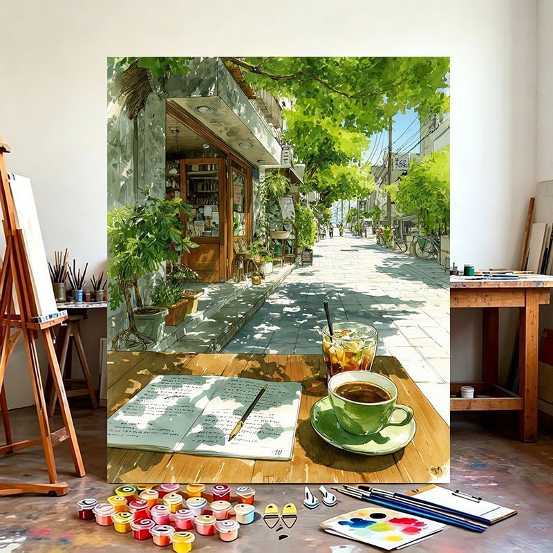 Urban Café Szene Leinwanddruck Brehn