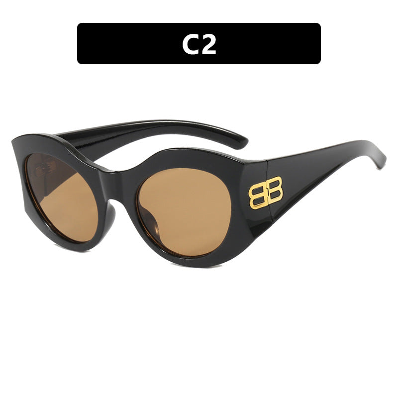 Damen stilvolle Cat-Eye Sonnenbrille mit hochglänzendem Design und schützenden Gläsern Brehn