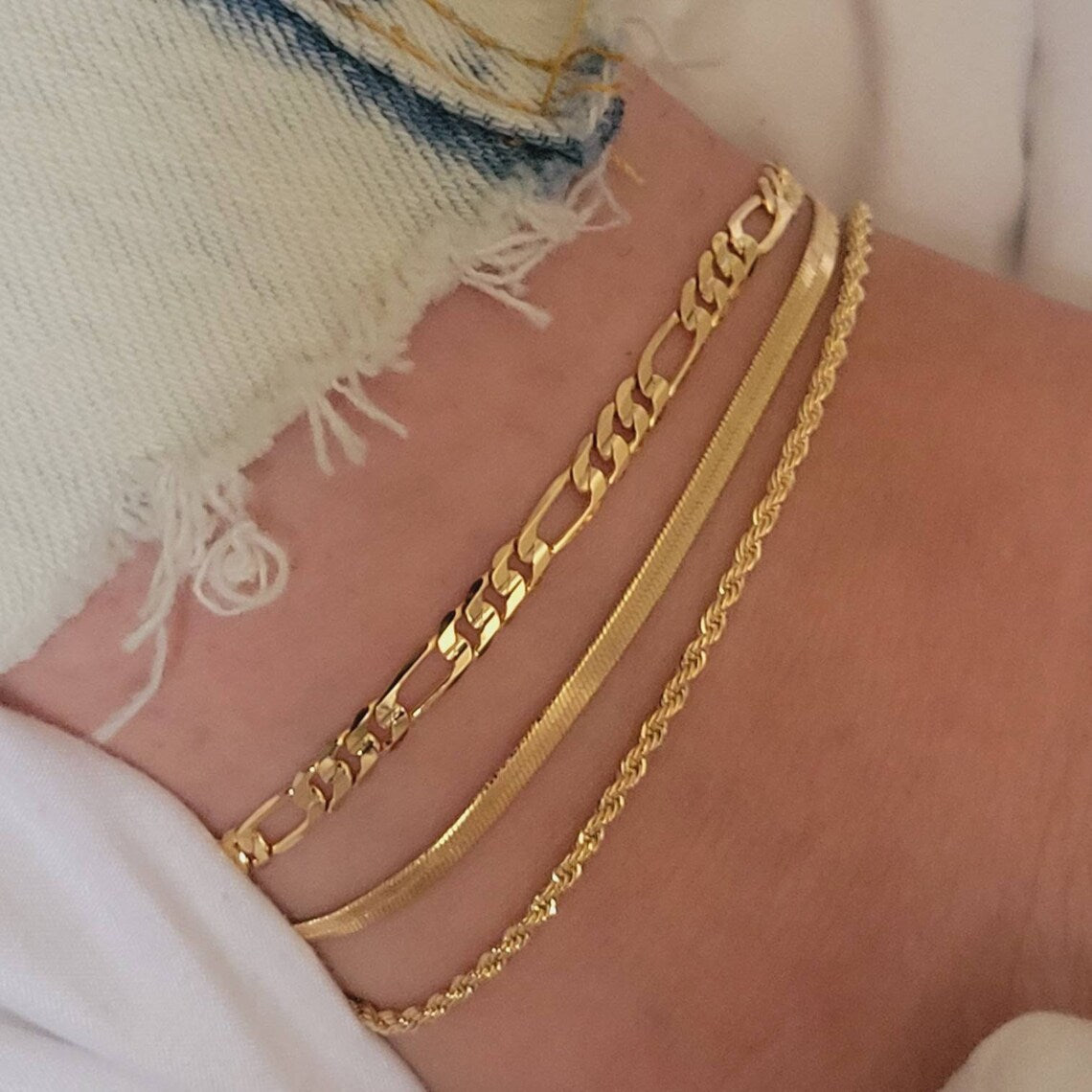 Elegante Doppelkettenfußkette Brehn