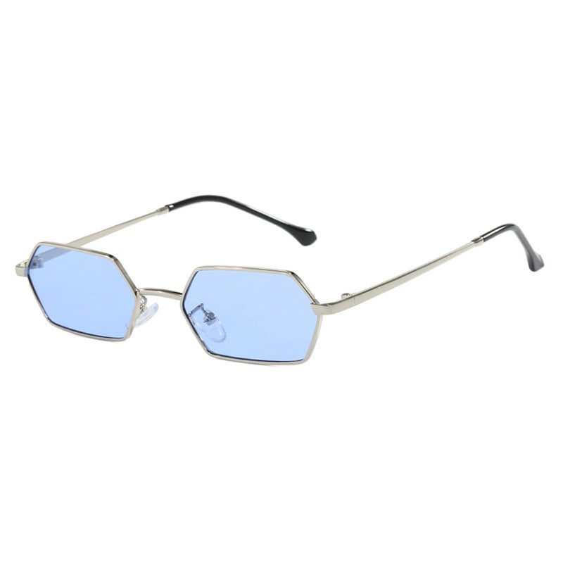 Damen hexagonale Sonnenbrille mit elegantem Metallrahmen und UV-Schutz Brehn