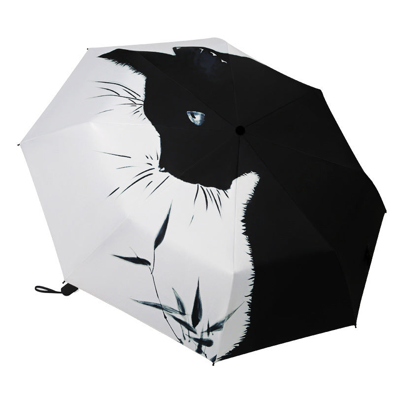 Damen Automatischer Regenschirm mit Katzenmotiv Brehn