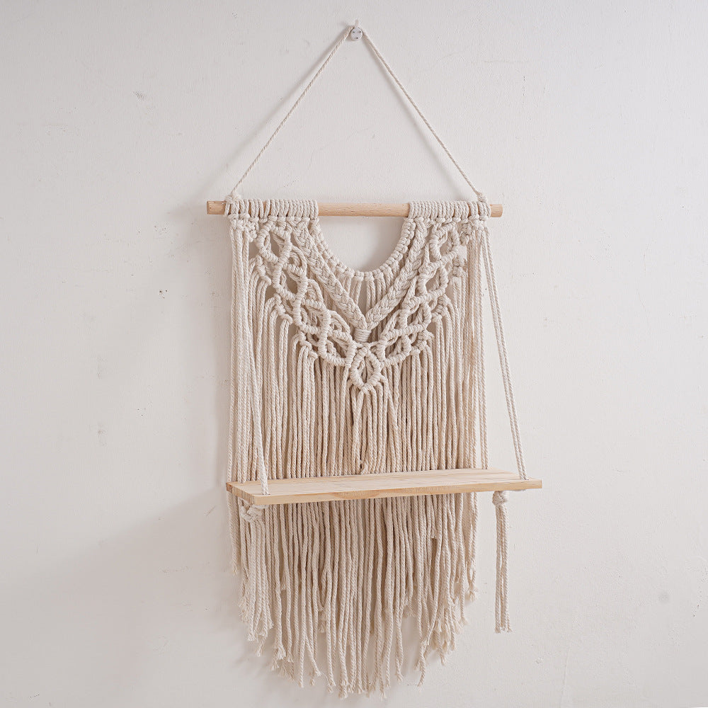 Dekorativer Macramé Wandhängeregal Brehn