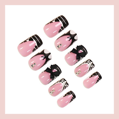 Halloween Kunstnagelset mit verspieltem Spinnen-Design Brehn