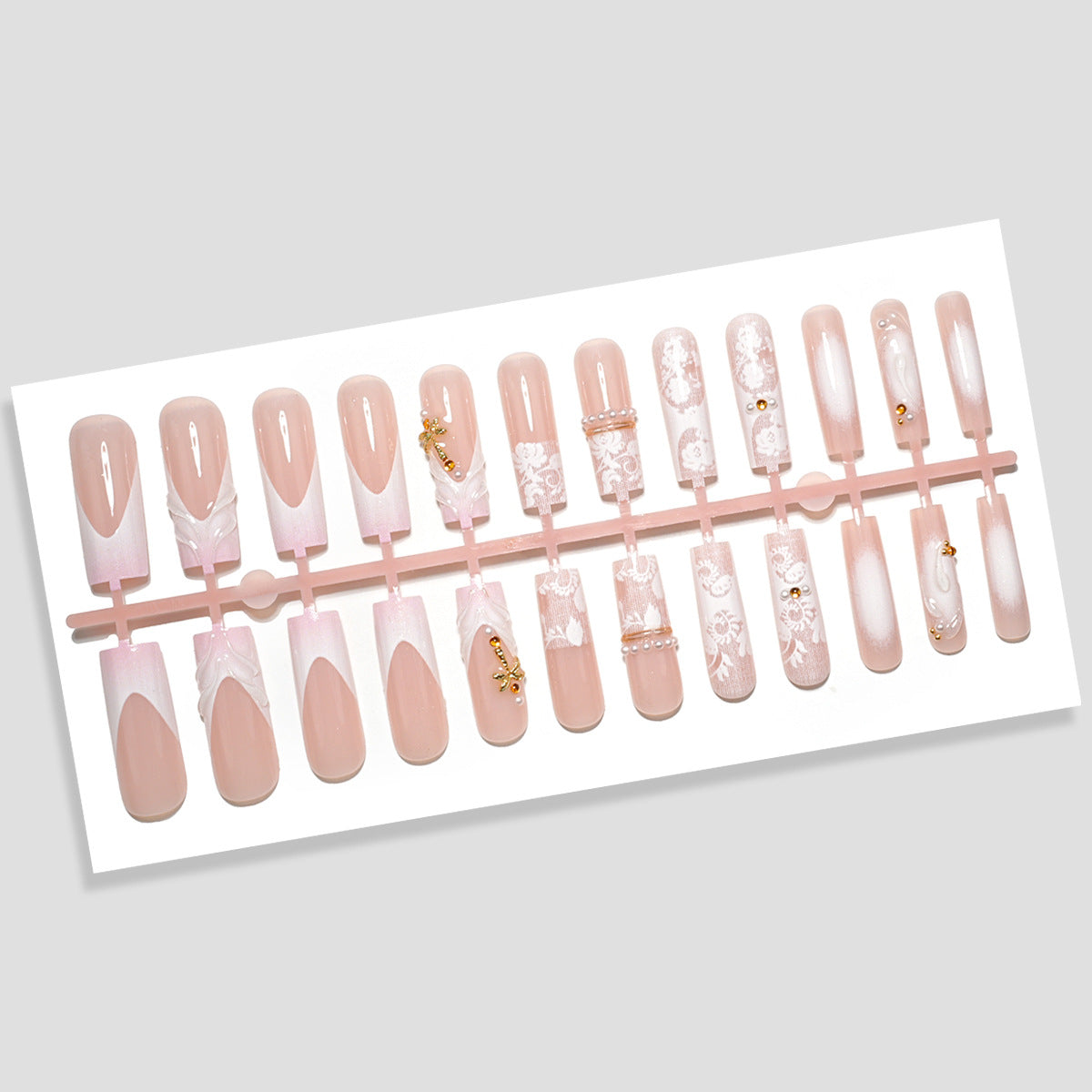 Elegantes dekoratives Press-On-Nagelset