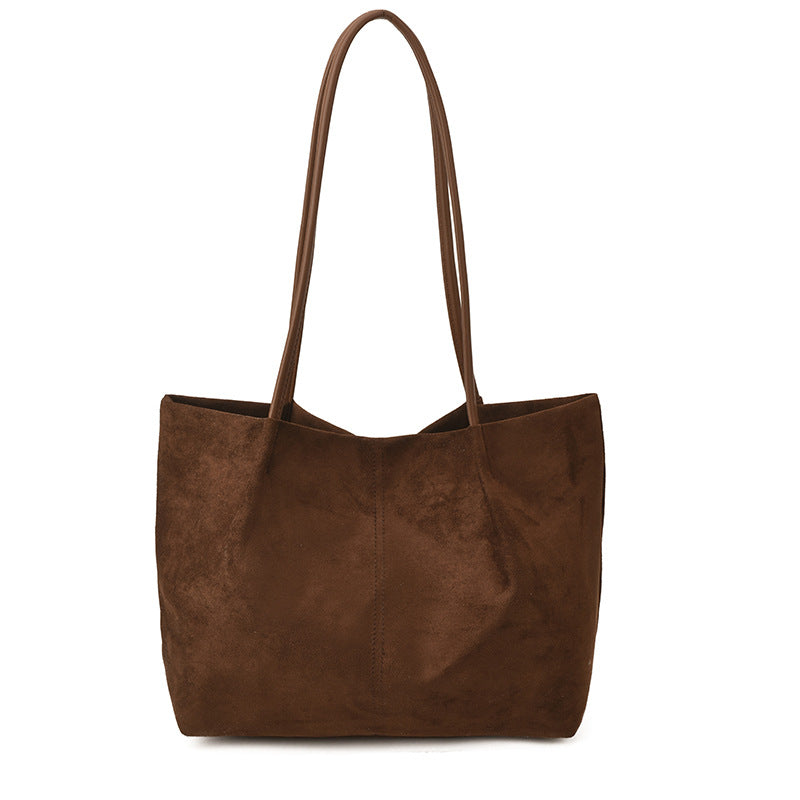 Minimalistische Wildleder Schultertasche