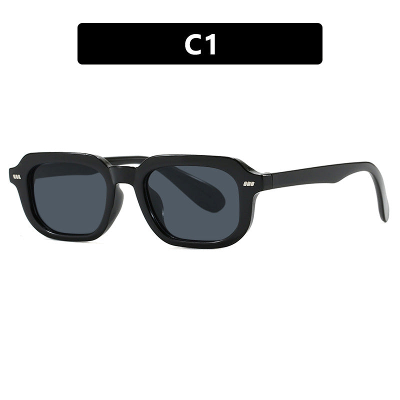 Damen quadratische Sonnenbrille mit hochglänzendem transparentem Rahmen und polarisierenden Gläsern Brehn