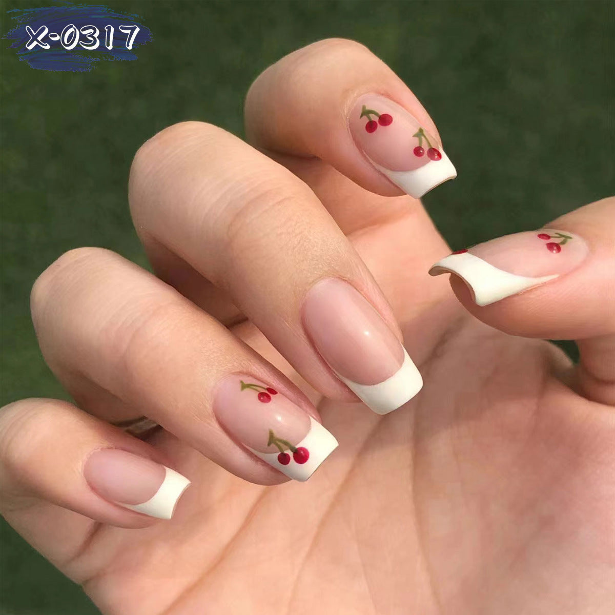 Kirschblüten Französischer Tipp Nagelkunstset