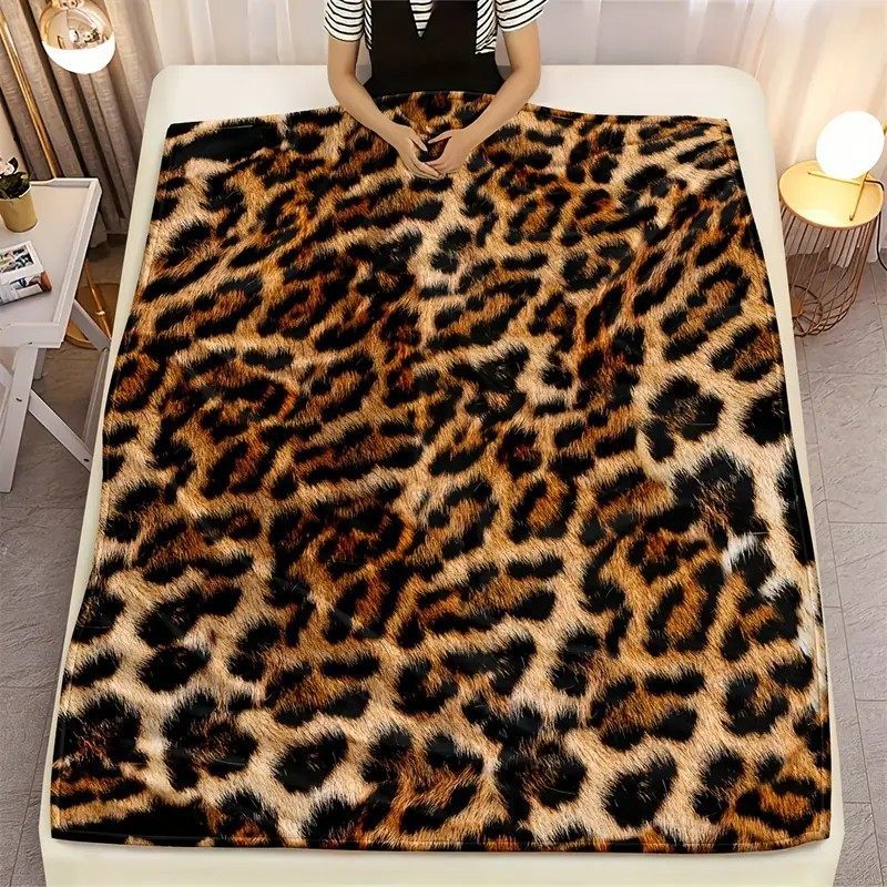 Plüsch Leopard Druck Wurfdecke