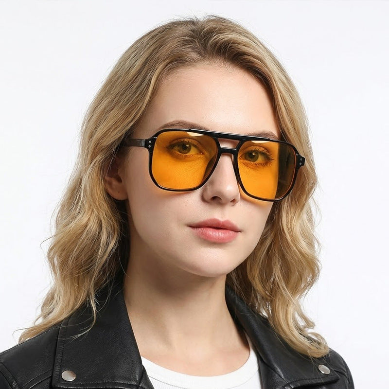 Damen Rechteckige Sonnenbrille mit UV-Schutz und polarisierten Gläsern Brehn