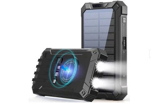 Solarbetriebene Powerbank mit LED-Licht Brehn