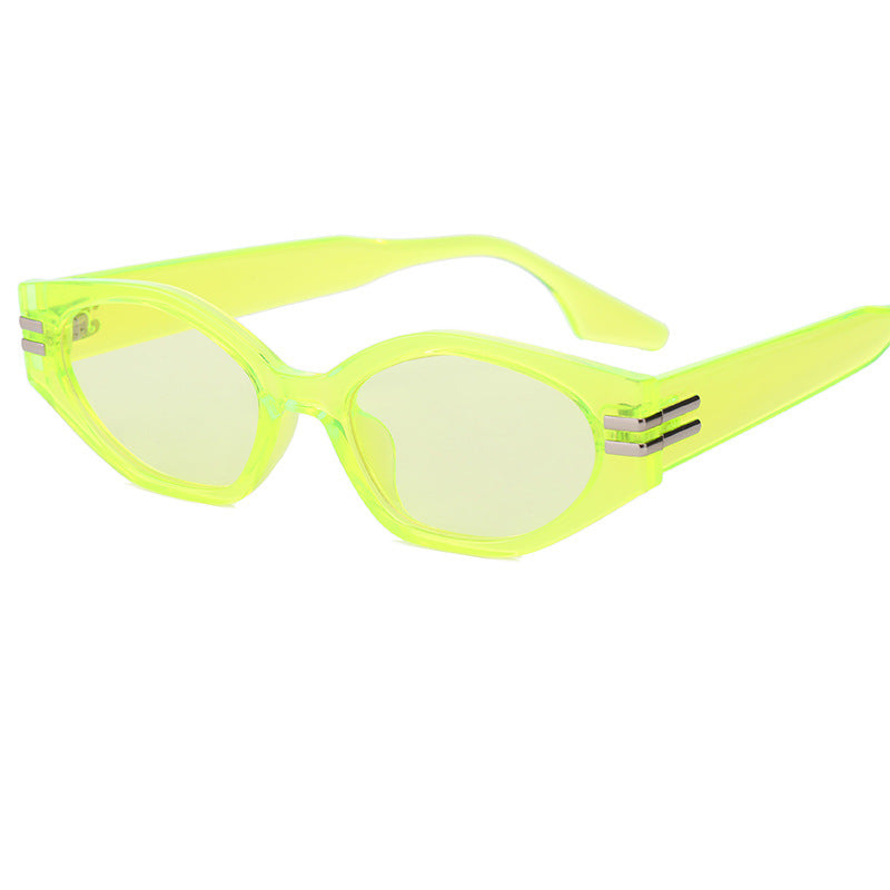 Damen auffällige Vintage-Sonnenbrille mit asymmetrischem Rahmen Brehn