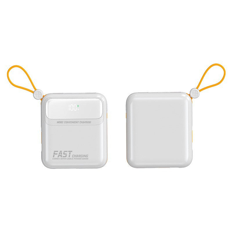 Kompakte Powerbank mit Integriertem Kabelmanagement und Digitaler Ladestandsanzeige Brehn