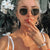 Damen modische geometrische Sonnenbrille mit robustem Metallrahmen Brehn