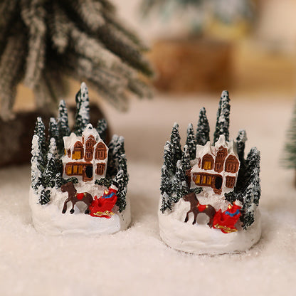 Beleuchtete Weihnachtsdorf-Szene Brehn