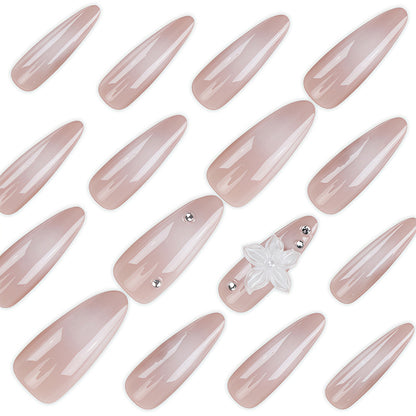 Premium Florale Verzierter Stiletto Nagelset Brehn