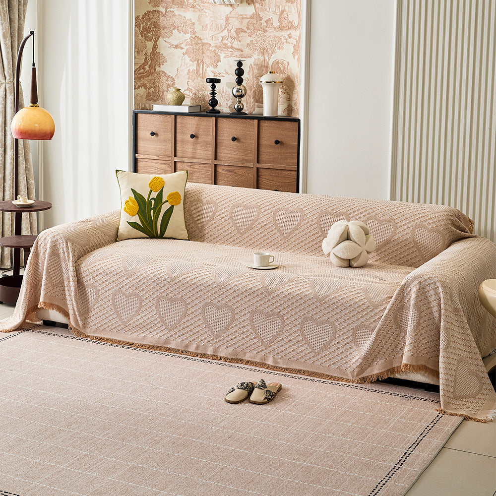 Gemütliche Herzmuster Sofa-Wurfdecke