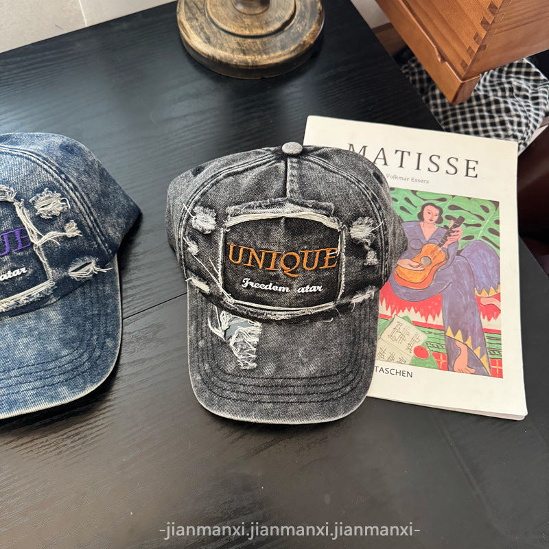 Damen Destroyed Denim Baseball Cap Brehn 1784084142