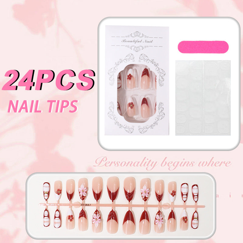 Künstlerische florale Press-On Nagel Kollektion Brehn