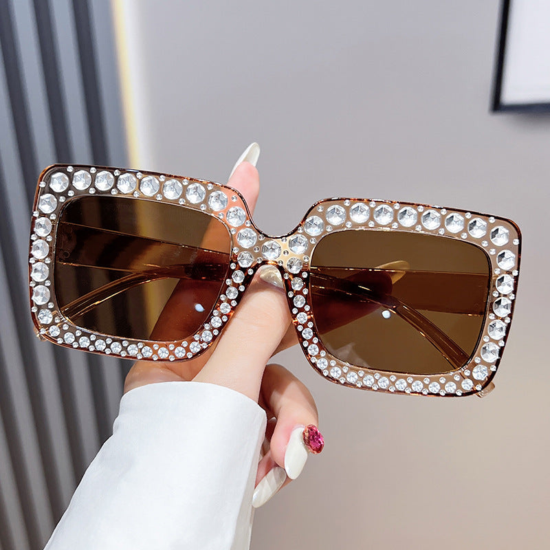 Glamouröse mit Strass verzierte quadratische Sonnenbrille Brehn