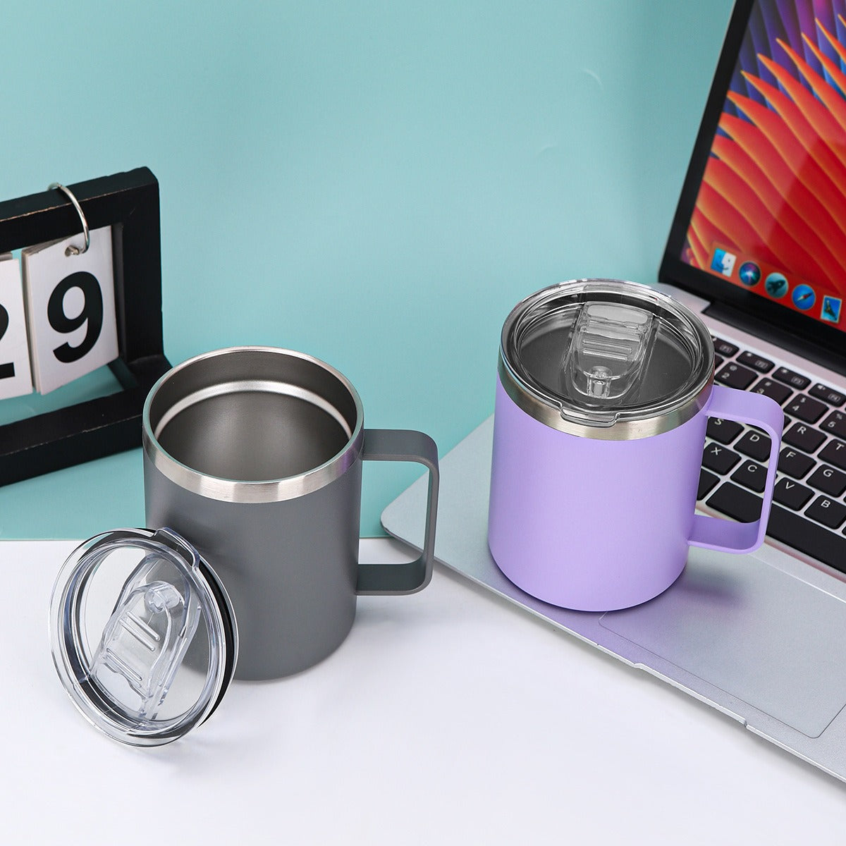 Damen isolierter Kaffee-Genussbecher mit ergonomischem Griff Brehn