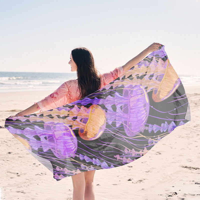 leichtes Strandtuch mit kreativem Quallen-Design Brehn