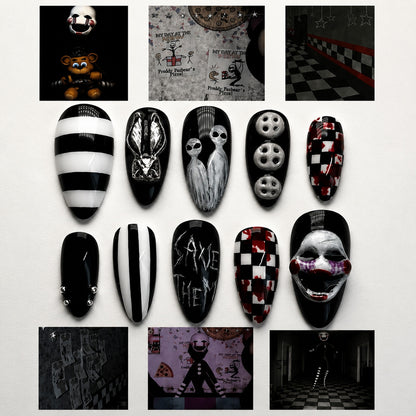 Gruseliges Halloween Kunstnagelset mit Kreativen Designs und 3D-Effekten Brehn