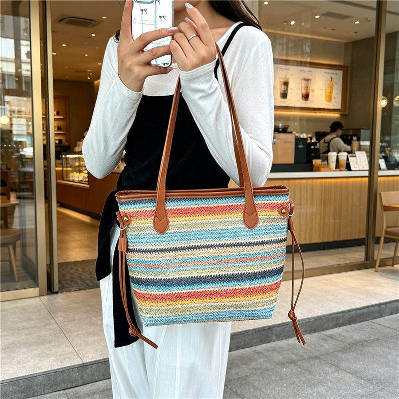 WoStylish Gewebte Strandtasche Brehn