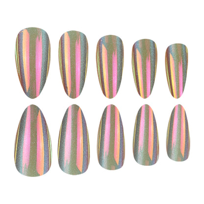 Holographische Stiletto Press-On Nägel Brehn