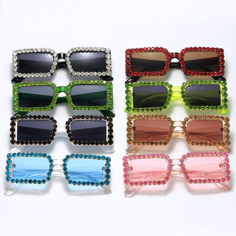 Damen modische Sonnenbrille mit glitzernder Rahmenverzierung Brehn