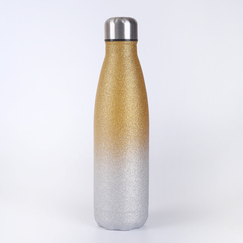 Damen Isolierte Wasserflasche mit eleganter Glitzeroberfläche Brehn