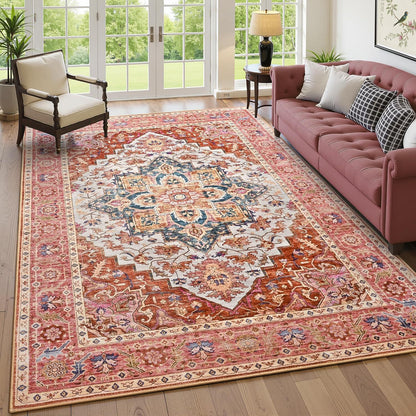 Eleganter, von Vintage inspirierter Polyester-Teppich
