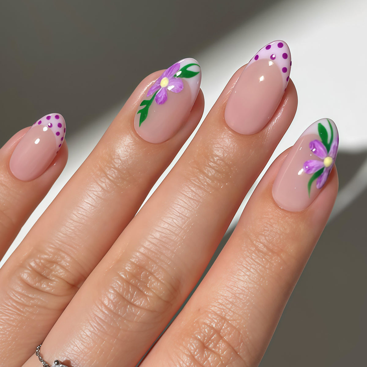 Künstlerisches Floral Design Press-On Nägel Brehn